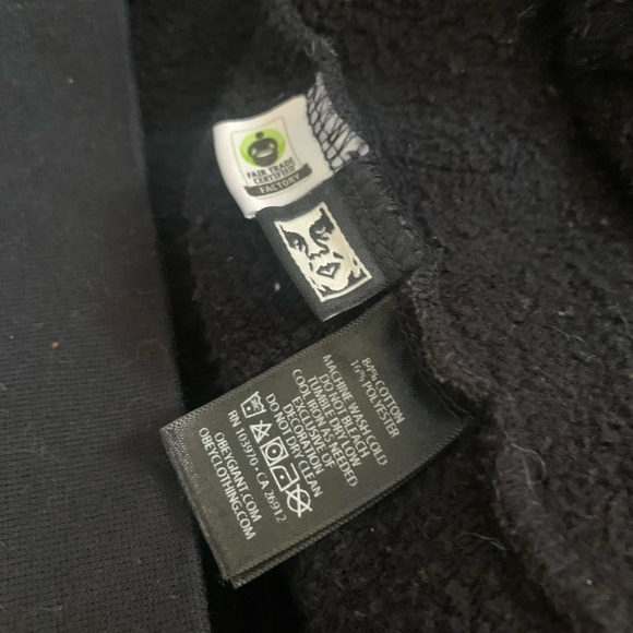 Obey Worldwide Black Fleece Long Sleeve Casual Hoodie Sweater Sz L Unisex - Picture 5 of 5